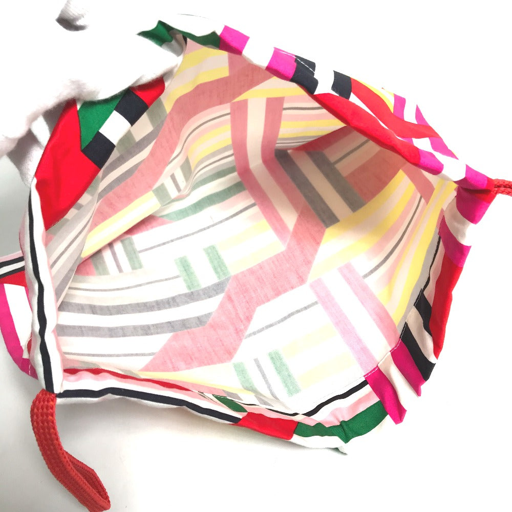 HERMES Petit H Drawstring Pouch, Silk, Women's, Multicolor
