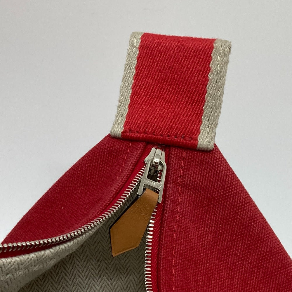 HERMES Vanity Bag, Bride a Black GM, Shoulder Bag, Handbag, Canvas, Women's, Red