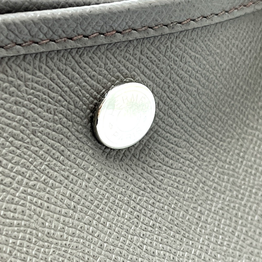 HERMES Garden Party 36 Bag, Handbag, Tote Bag, Epsom Leather, Women's, Green Etain, Gray