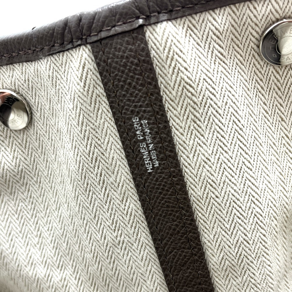 HERMES Garden Party 36 Bag, Handbag, Tote Bag, Epsom Leather, Women's, Green Etain, Gray