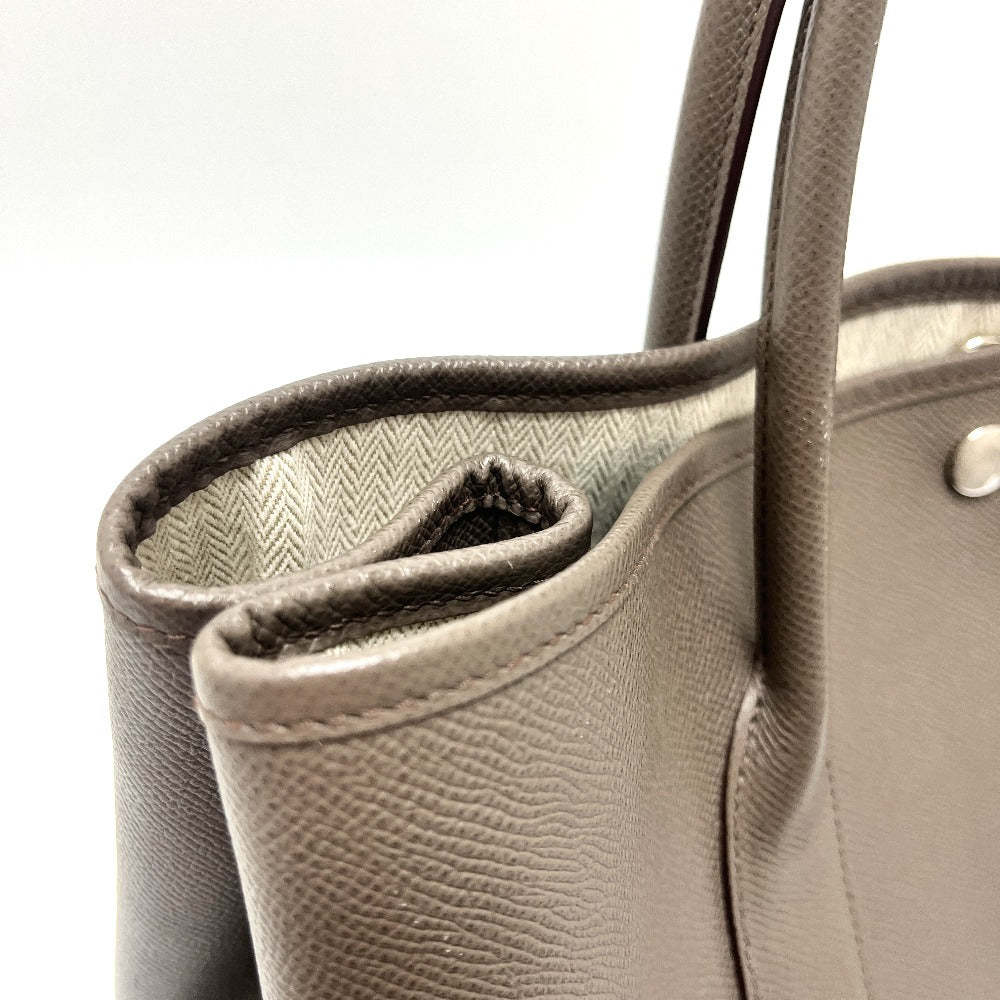 HERMES Garden Party 36 Bag, Handbag, Tote Bag, Epsom Leather, Women's, Green Etain, Gray