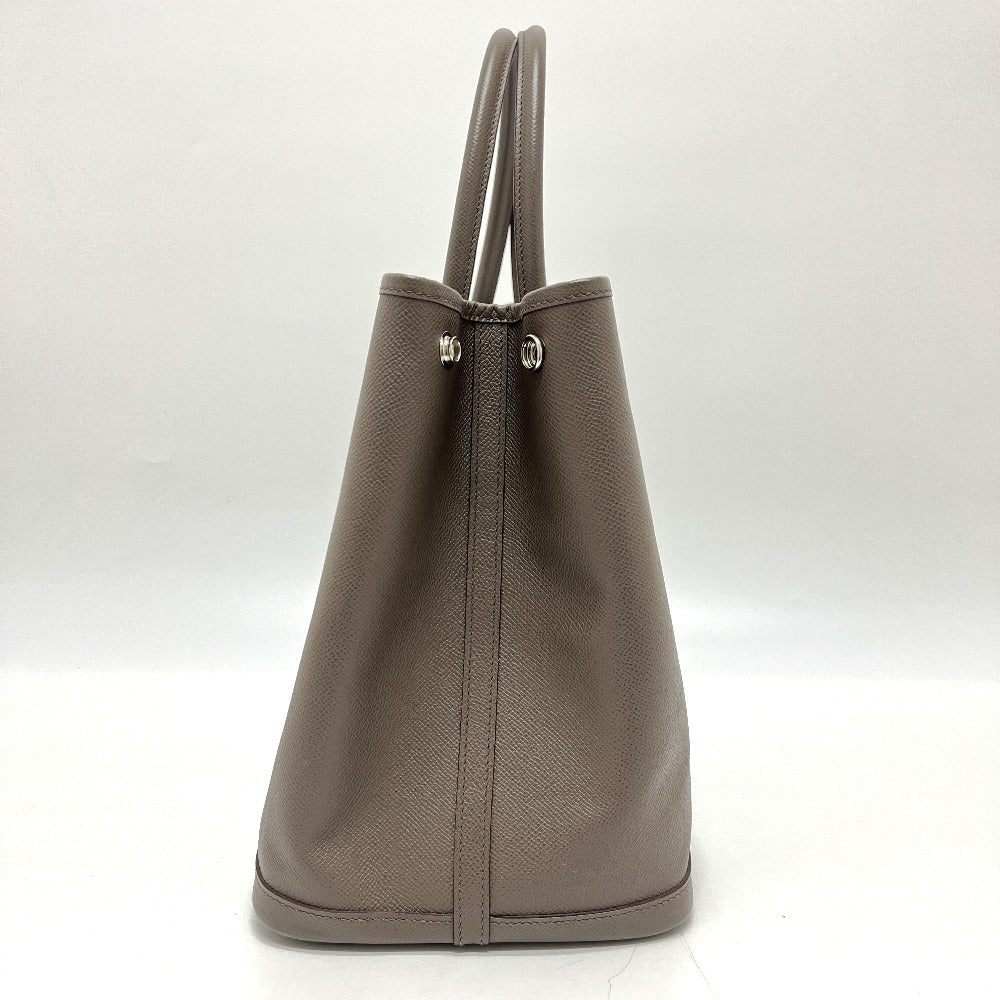 HERMES Garden Party 36 Bag, Handbag, Tote Bag, Epsom Leather, Women's, Green Etain, Gray