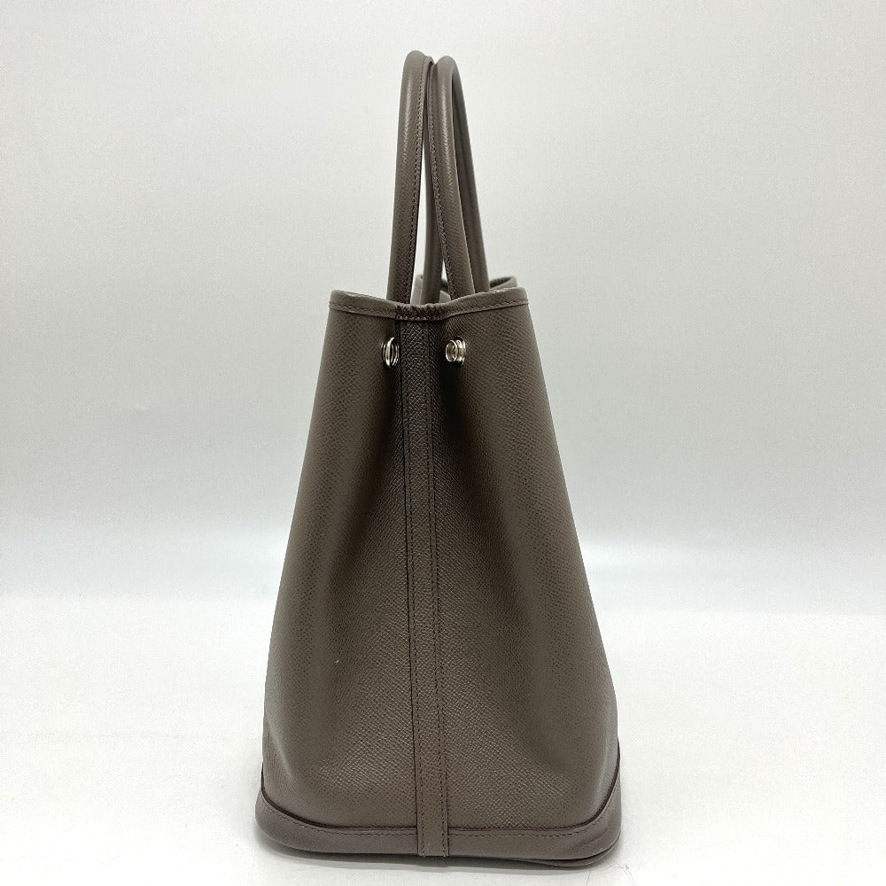 HERMES Garden Party 36 Bag, Handbag, Tote Bag, Epsom Leather, Women's, Green Etain, Gray