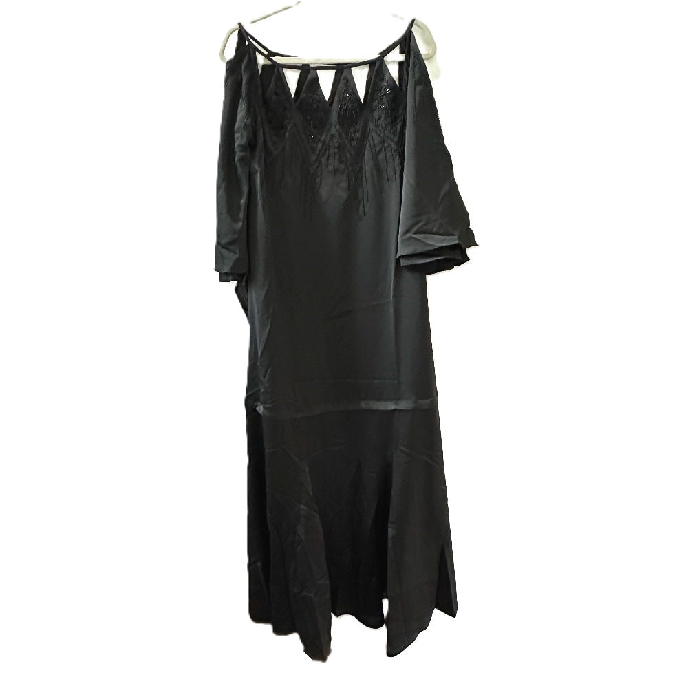 BCBGMAXAZRIA DTI6173403-001 ビジュースタッズ 刺繍カットアウト ガウン アパレル ワンピース レディース ブラック