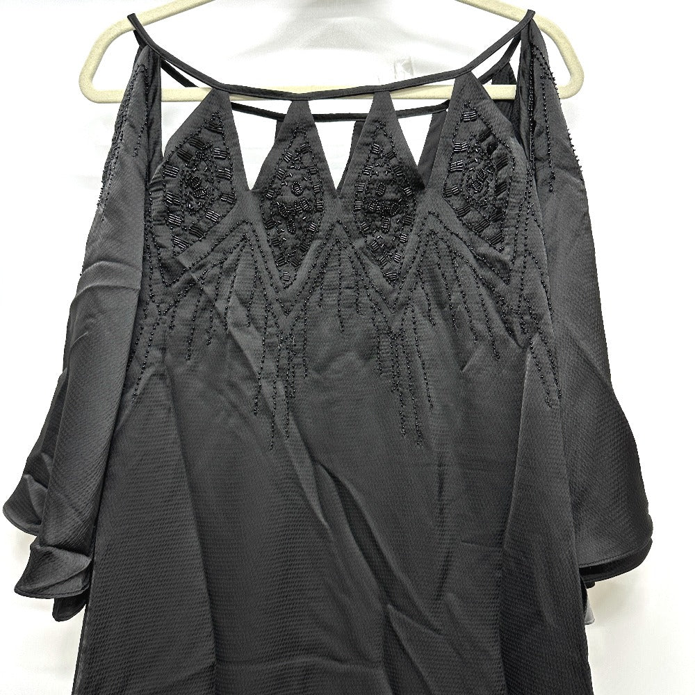 BCBGMAXAZRIA DTI6173403-001 ビジュースタッズ 刺繍カットアウト ガウン アパレル ワンピース レディース ブラック