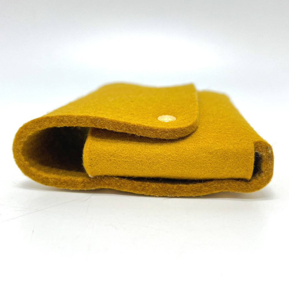 HERMES Etuit Cult GM Playing Card Case Pouch Accessory Pouch Felt Unisex Mustard Brown