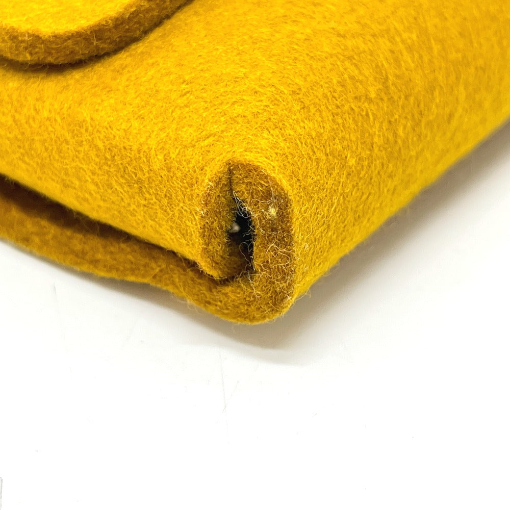 HERMES Etuit Cult GM Playing Card Case Pouch Accessory Pouch Felt Unisex Mustard Brown