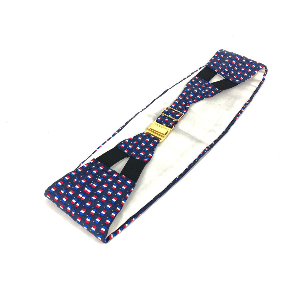 HERMES Accessories Cummerbund Pants Belt Silk Belt Women's Blue