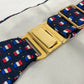 HERMES Accessories Cummerbund Pants Belt Silk Belt Women's Blue