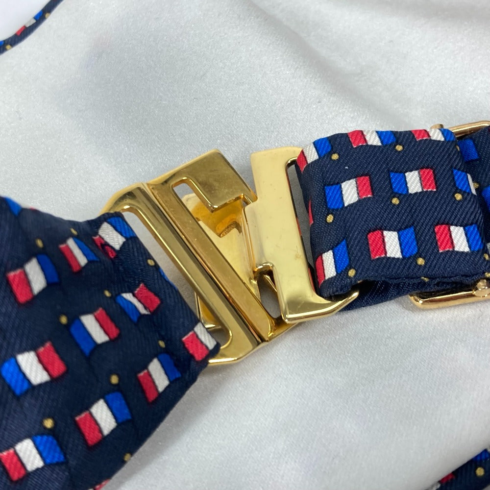HERMES Accessories Cummerbund Pants Belt Silk Belt Women's Blue
