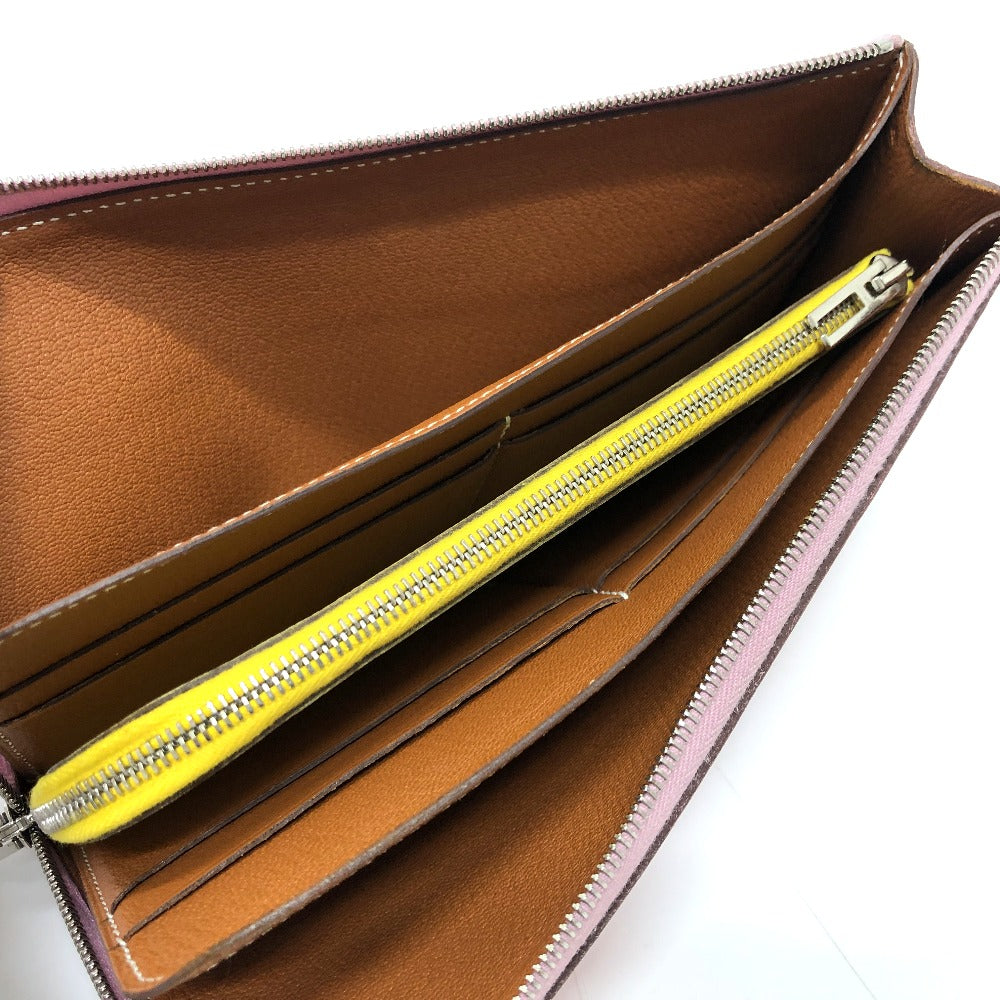 HERMES リミックス コンバイン デュオ 長財布 エプソン レディース モーヴシルベストル×ライム ピンク - brandshop-reference