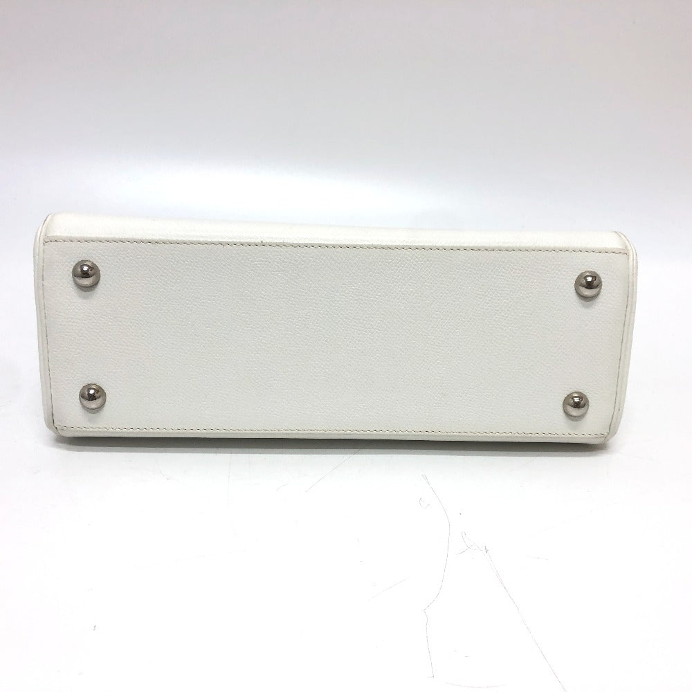HERMES パリボンベイ27 ハンドバッグ エプソン レディース ホワイト