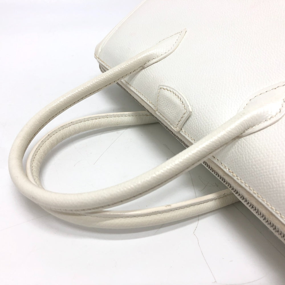 HERMES パリボンベイ27 ハンドバッグ エプソン レディース ホワイト