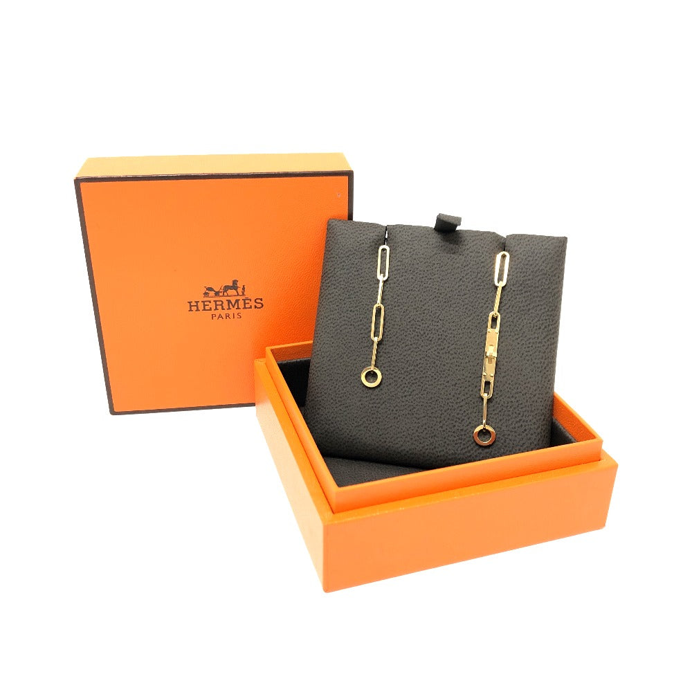 HERMES Kelly Chaine Earrings, 18K Gold, Women's