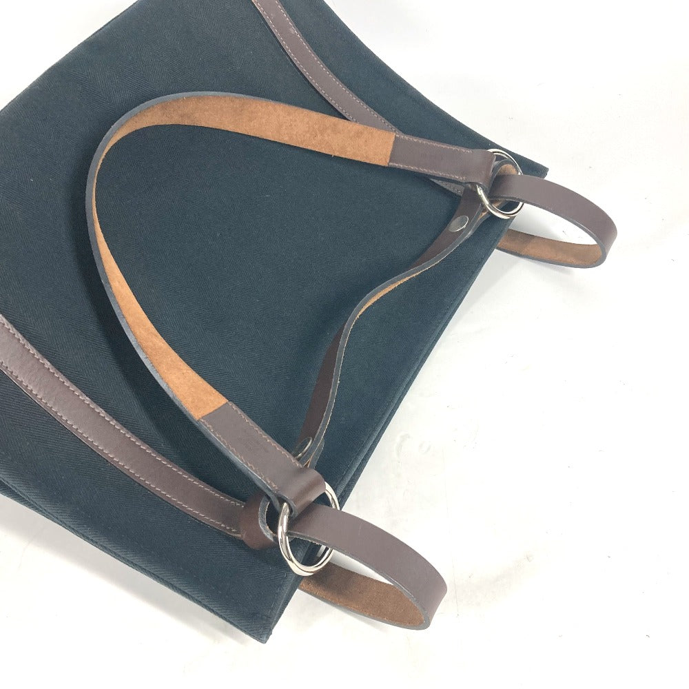 HERMES カバリコル カバン ショルダーバッグ 肩掛け トートバッグ キャンバス ユニセックス ブラック - brandshop-reference