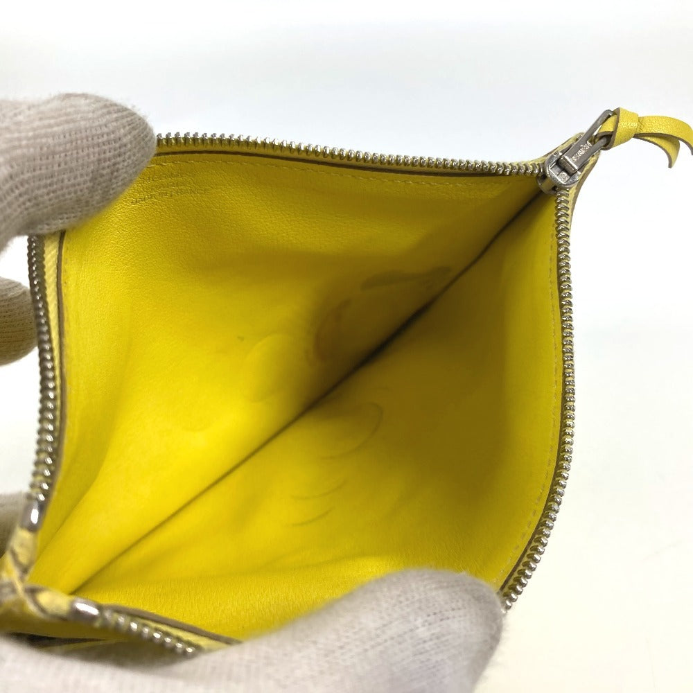 HERMES エンベロープ トリオ クラッチバッグ ポーチ コインケース 財布 クラッチバッグ レザー レディース イエロー - brandshop-reference