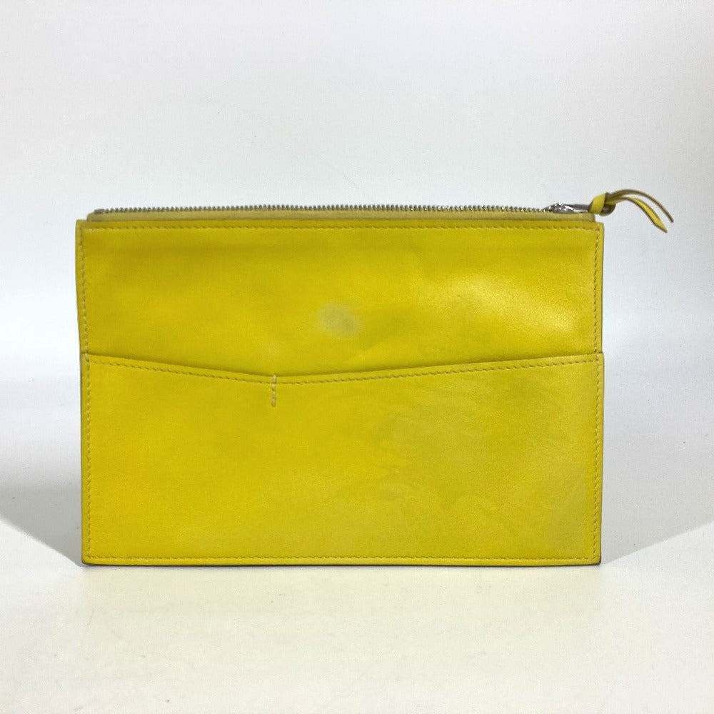 HERMES エンベロープ トリオ クラッチバッグ ポーチ コインケース 財布 クラッチバッグ レザー レディース イエロー - brandshop-reference