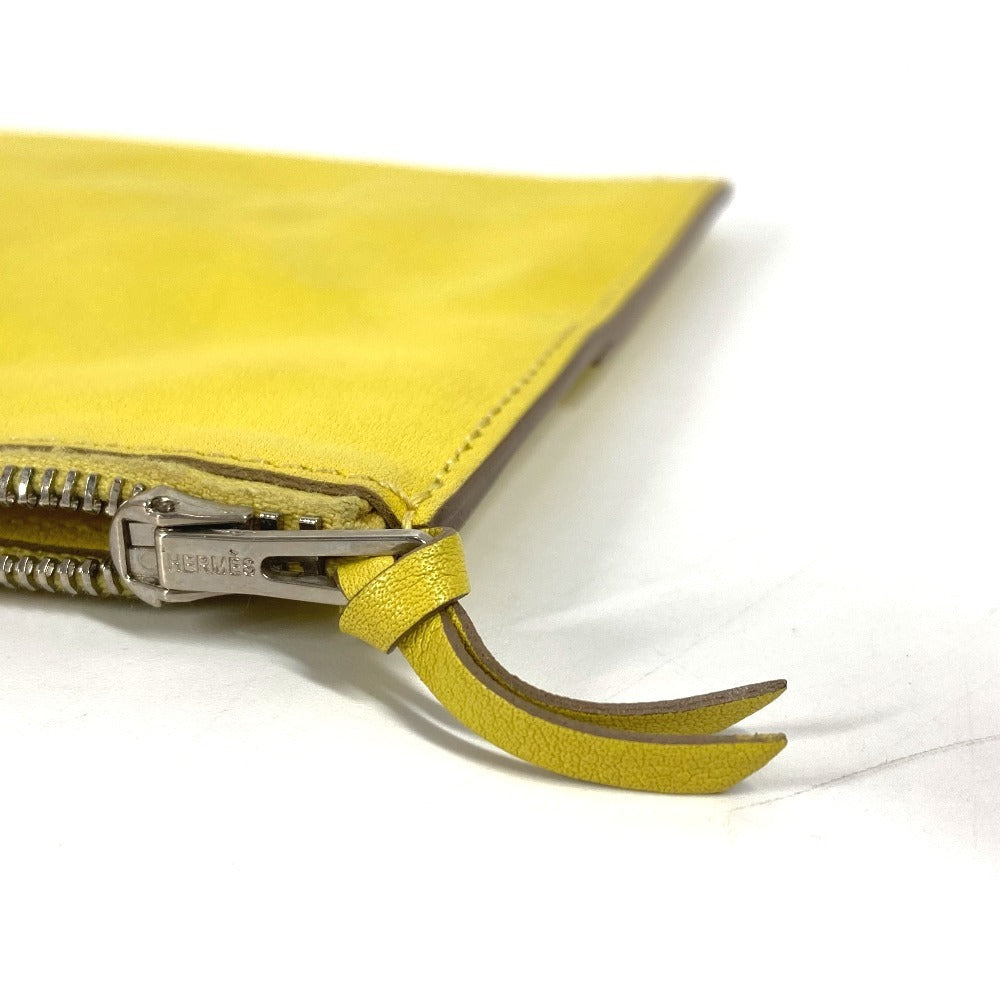 HERMES エンベロープ トリオ クラッチバッグ ポーチ コインケース 財布 クラッチバッグ レザー レディース イエロー - brandshop-reference