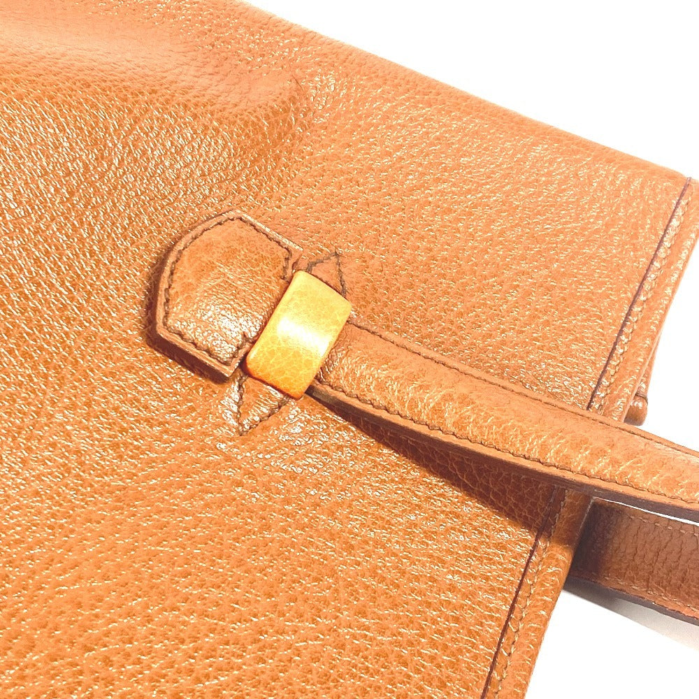 HERMES ギャロップ カバン ショルダーバッグ 肩掛け 縦型 トートバッグ レザー ユニセックス ゴールド ブラウン - brandshop-reference