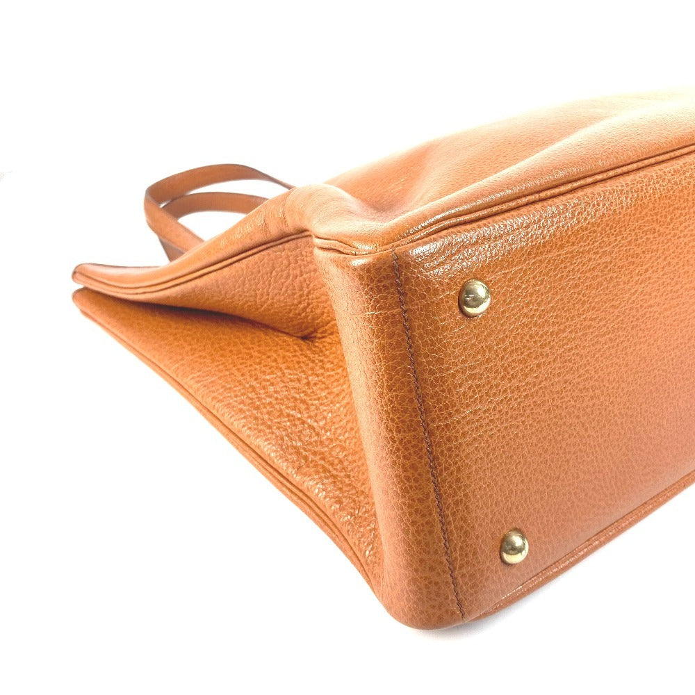 HERMES ギャロップ カバン ショルダーバッグ 肩掛け 縦型 トートバッグ レザー ユニセックス ゴールド ブラウン - brandshop-reference