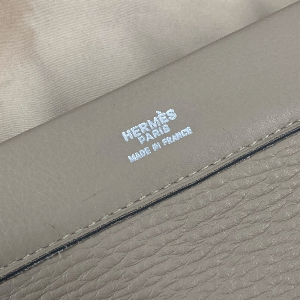 HERMES エクイ ポーチ フラップ カバン セカンドバッグ クラッチバッグ レザー ユニセックス グレージュ系 - brandshop-reference