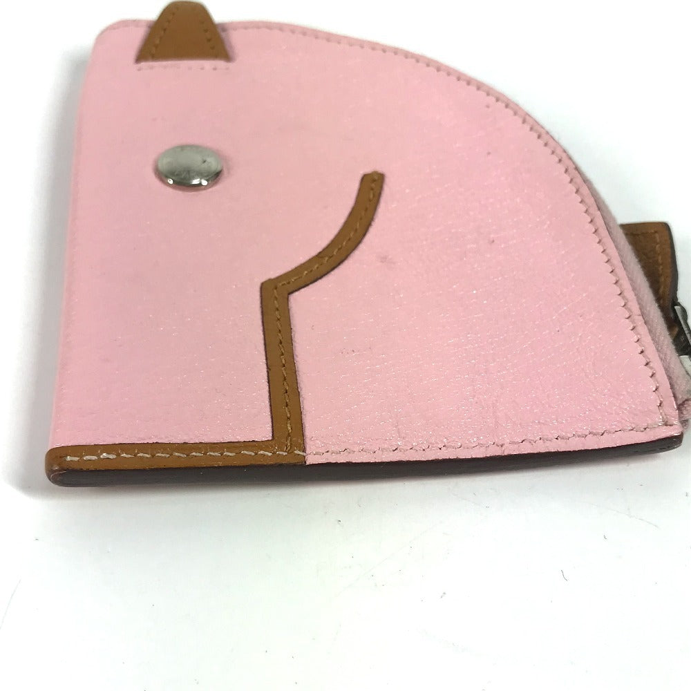 HERMES 馬 シュバル パドック  財布 小銭入れ コインケース シェーブル レディース ピンク - brandshop-reference