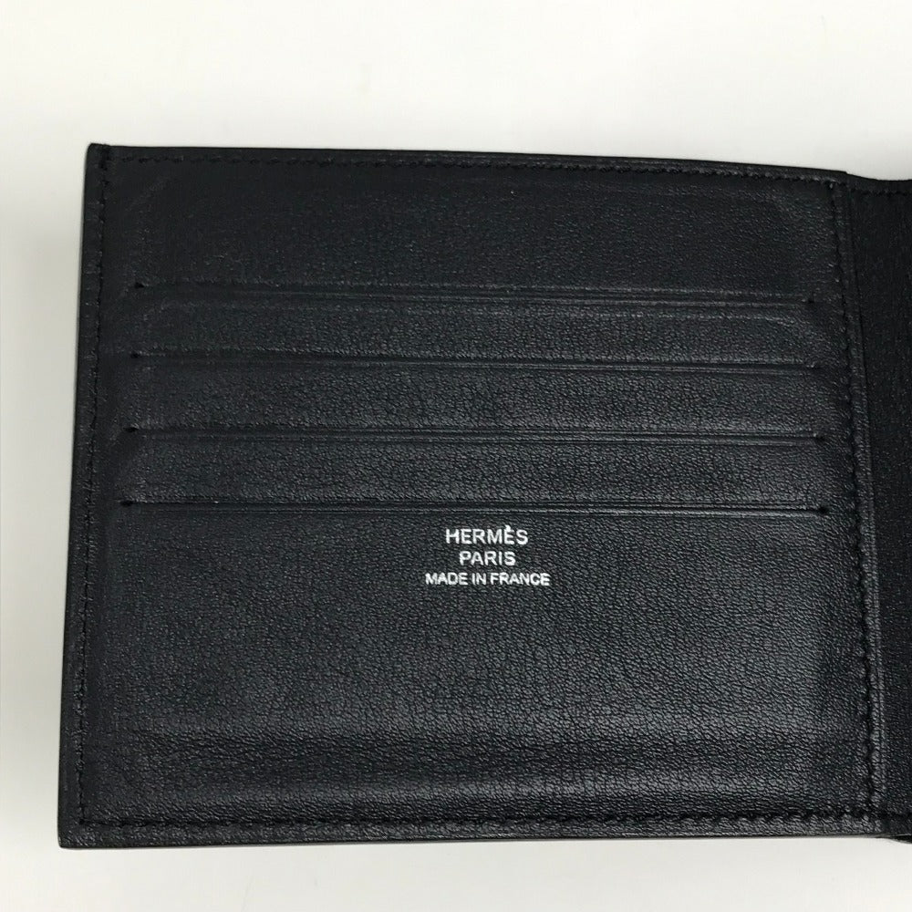 HERMES シチズンツイル シルクイン コンパクト コンパクトウォレット 札入れ 2つ折り財布 スイフト メンズ ネイビー系