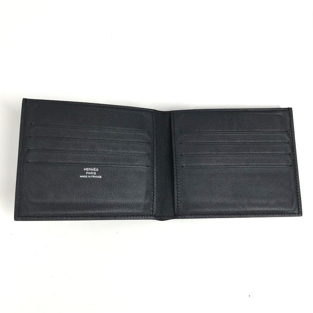 HERMES シチズンツイル シルクイン コンパクト コンパクトウォレット 札入れ 2つ折り財布 スイフト メンズ ネイビー系