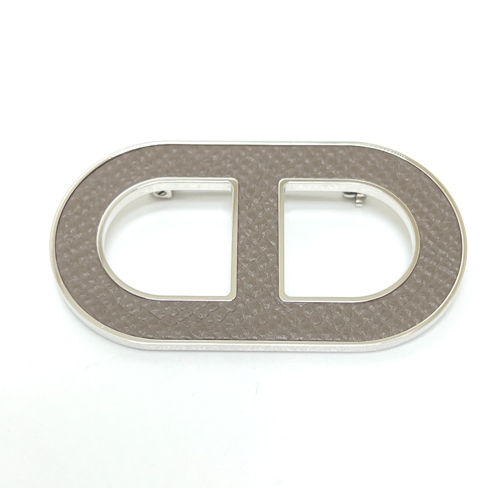 HERMES シェーヌダンクル アクセサリー ブローチ SS レディース エタン グレー