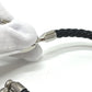 HERMES Leather Bracelet ≪Etrier≫ Etrie Leather bracelet accessories Bracelet SS / Leather Silvery/Black Black/Silver Used