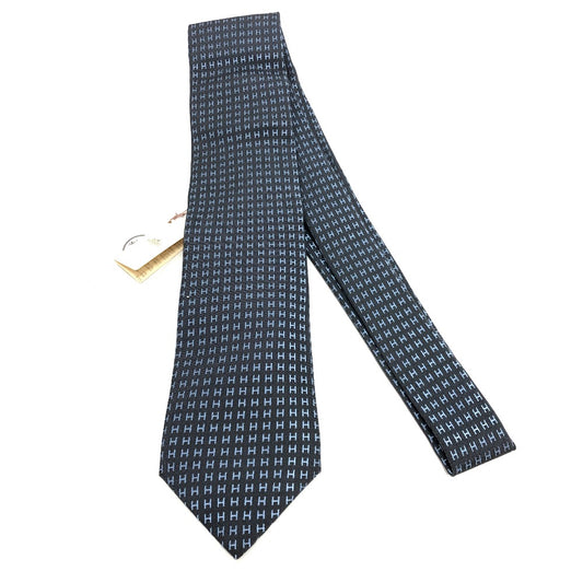 HERMES Hロゴ アパレル シルクタイ FACONNEE H H織りタイ ネクタイ シルク メンズ グレー - brandshop-reference