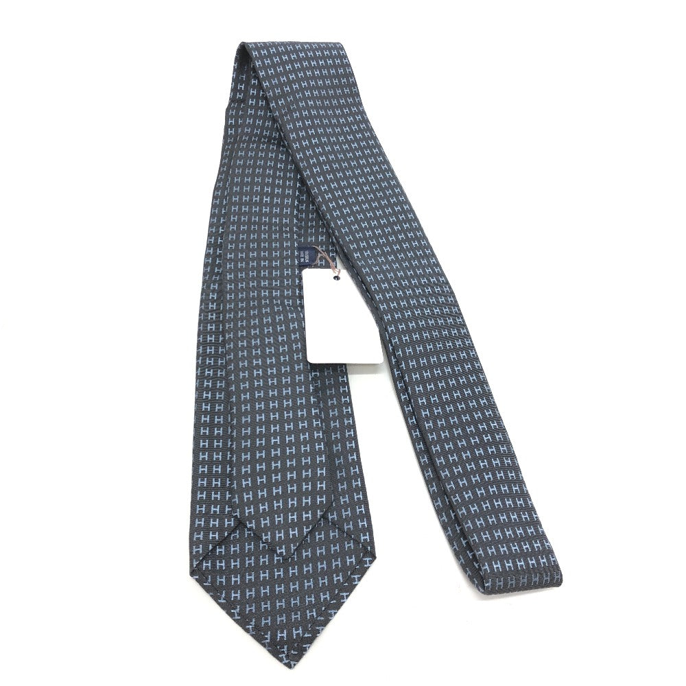 HERMES Hロゴ アパレル シルクタイ FACONNEE H H織りタイ ネクタイ シルク メンズ グレー - brandshop-reference
