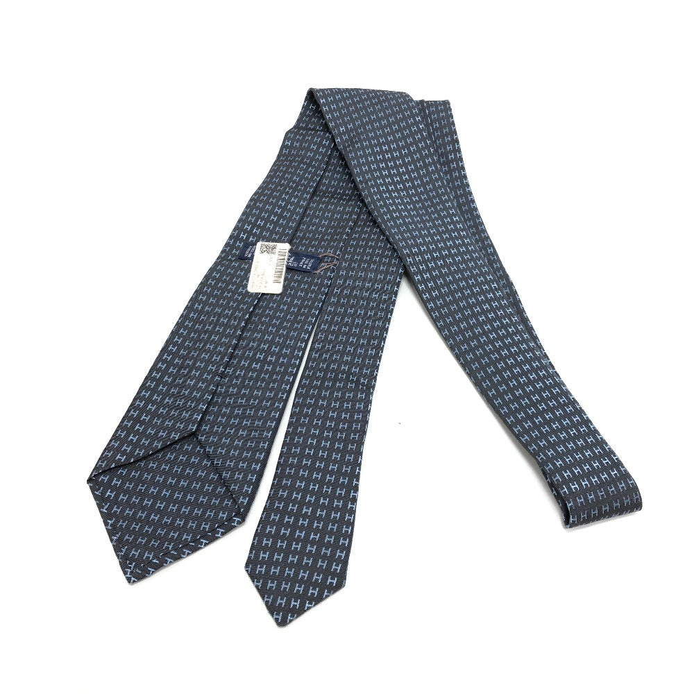 HERMES Hロゴ アパレル シルクタイ FACONNEE H H織りタイ ネクタイ シルク メンズ グレー - brandshop-reference