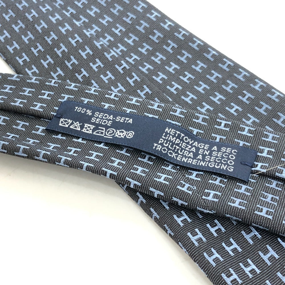 HERMES Hロゴ アパレル シルクタイ FACONNEE H H織りタイ ネクタイ シルク メンズ グレー - brandshop-reference