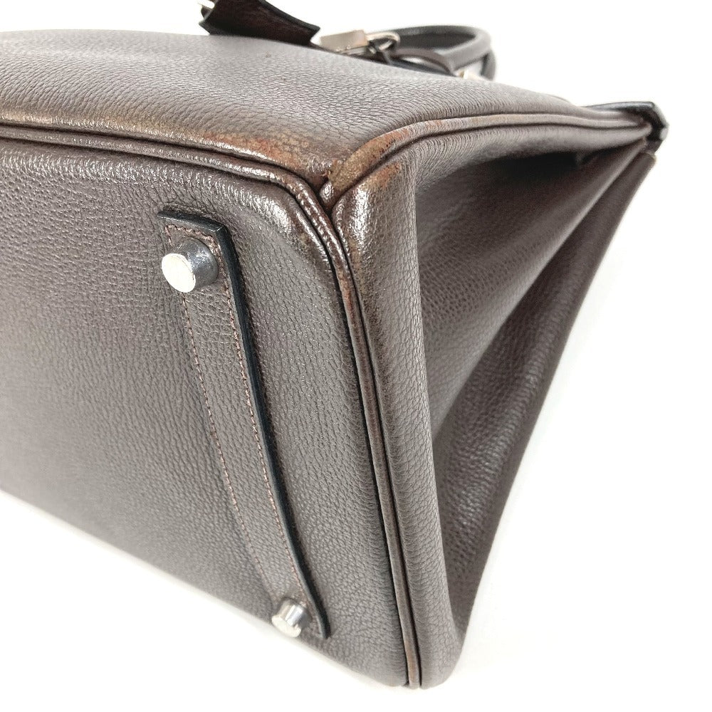 HERMES バーキン35 バーキン 35 カバン トートバッグ ハンドバッグ ユニセックス カフェ SV金具 ブラウン