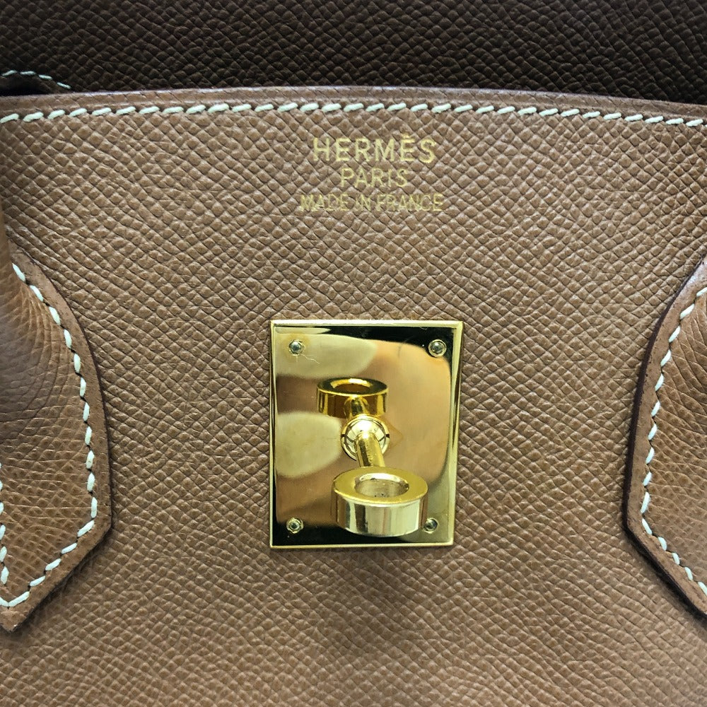 HERMES Birkin35 Birkin 35 Bag Tote Bag Hand Bag Courchevel Gold x GHardware Gold Used