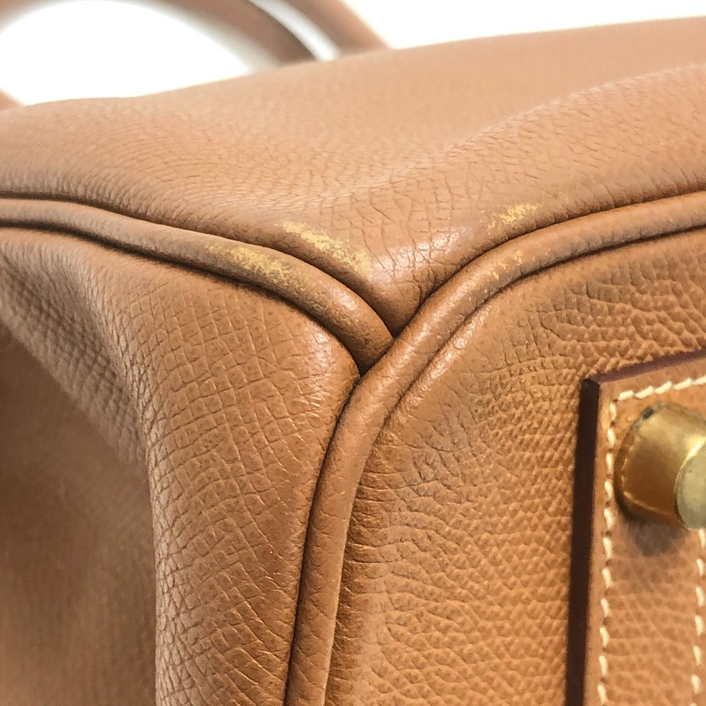HERMES Birkin35 Birkin 35 Bag Tote Bag Hand Bag Courchevel Gold x GHardware Gold Used