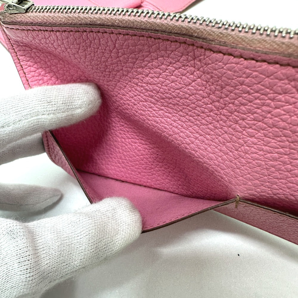 HERMES Dogon GM Dogon GM Wallet, Long Wallet, Taurillon Clemence Leather, Women's, Pink