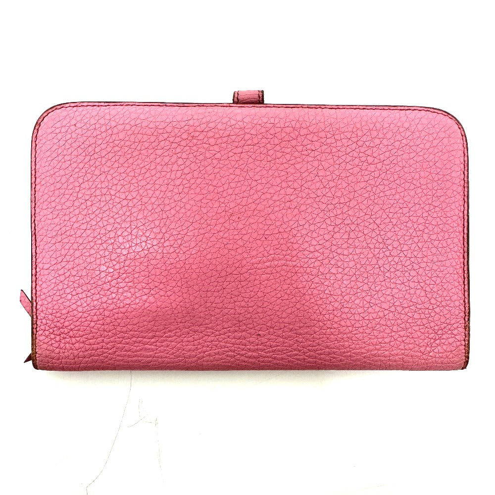 HERMES Dogon GM Dogon GM Wallet, Long Wallet, Taurillon Clemence Leather, Women's, Pink
