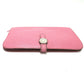 HERMES Dogon GM Dogon GM Wallet, Long Wallet, Taurillon Clemence Leather, Women's, Pink