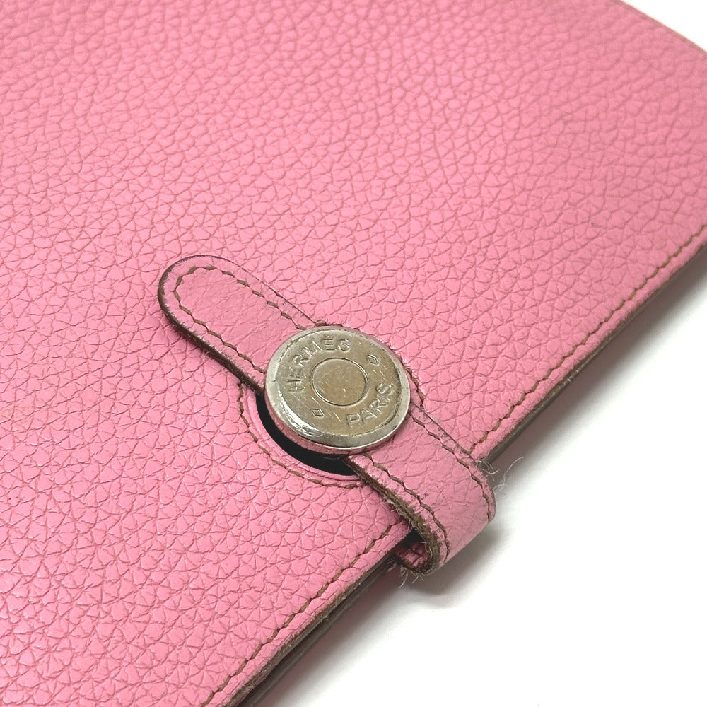 HERMES Dogon GM Dogon GM Wallet, Long Wallet, Taurillon Clemence Leather, Women's, Pink