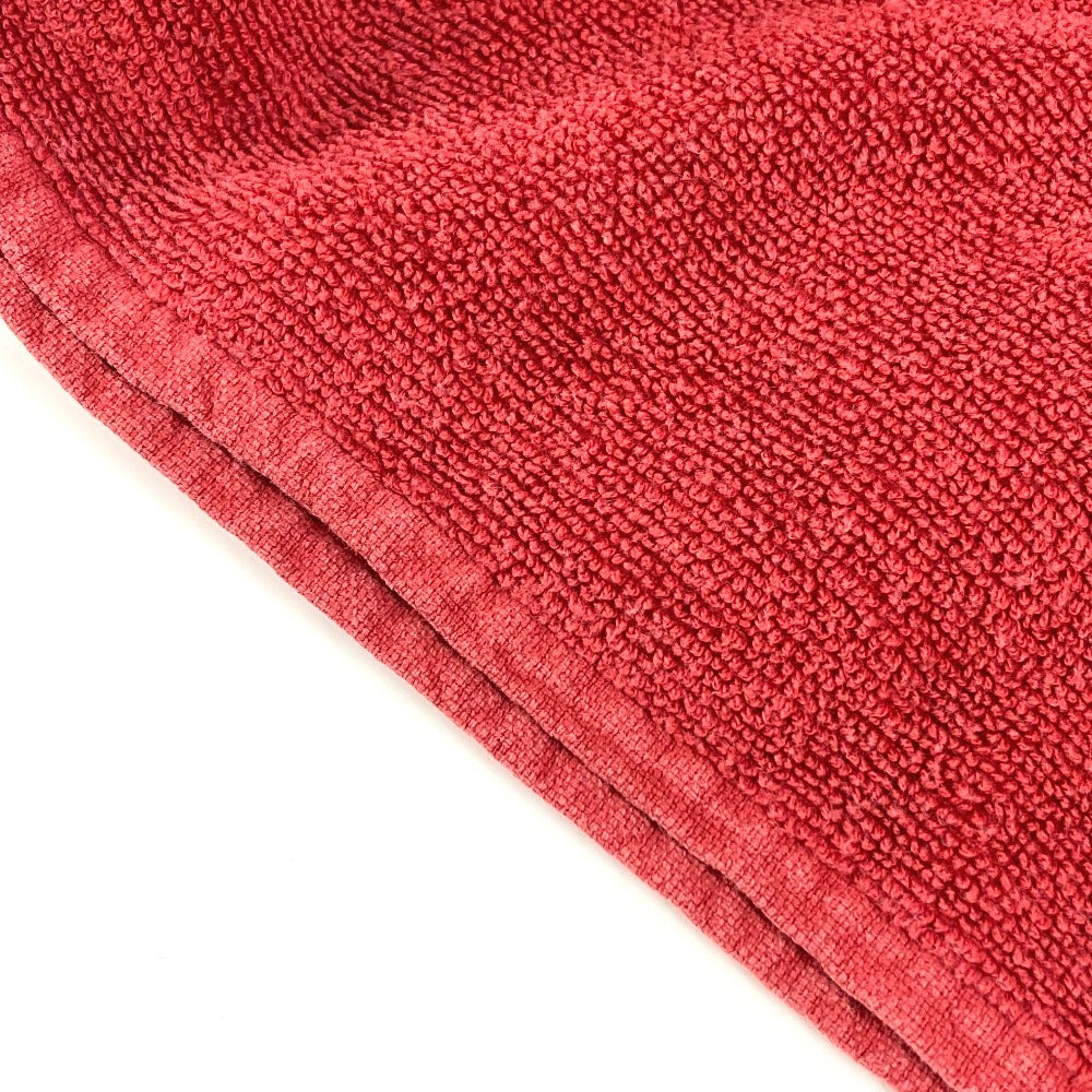 HERMES バスタオル インテリア ひざかけ ブランケット ビーチタオル ヨッティング ロゴ フリンジ タオル コットン ユニセックス レッド - brandshop-reference