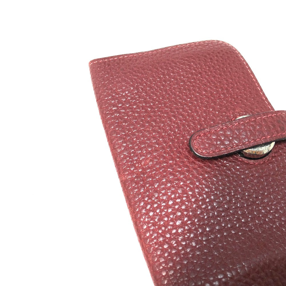 HERMES Dogon Coin Purse Togo Women's Red Rouge Ash
