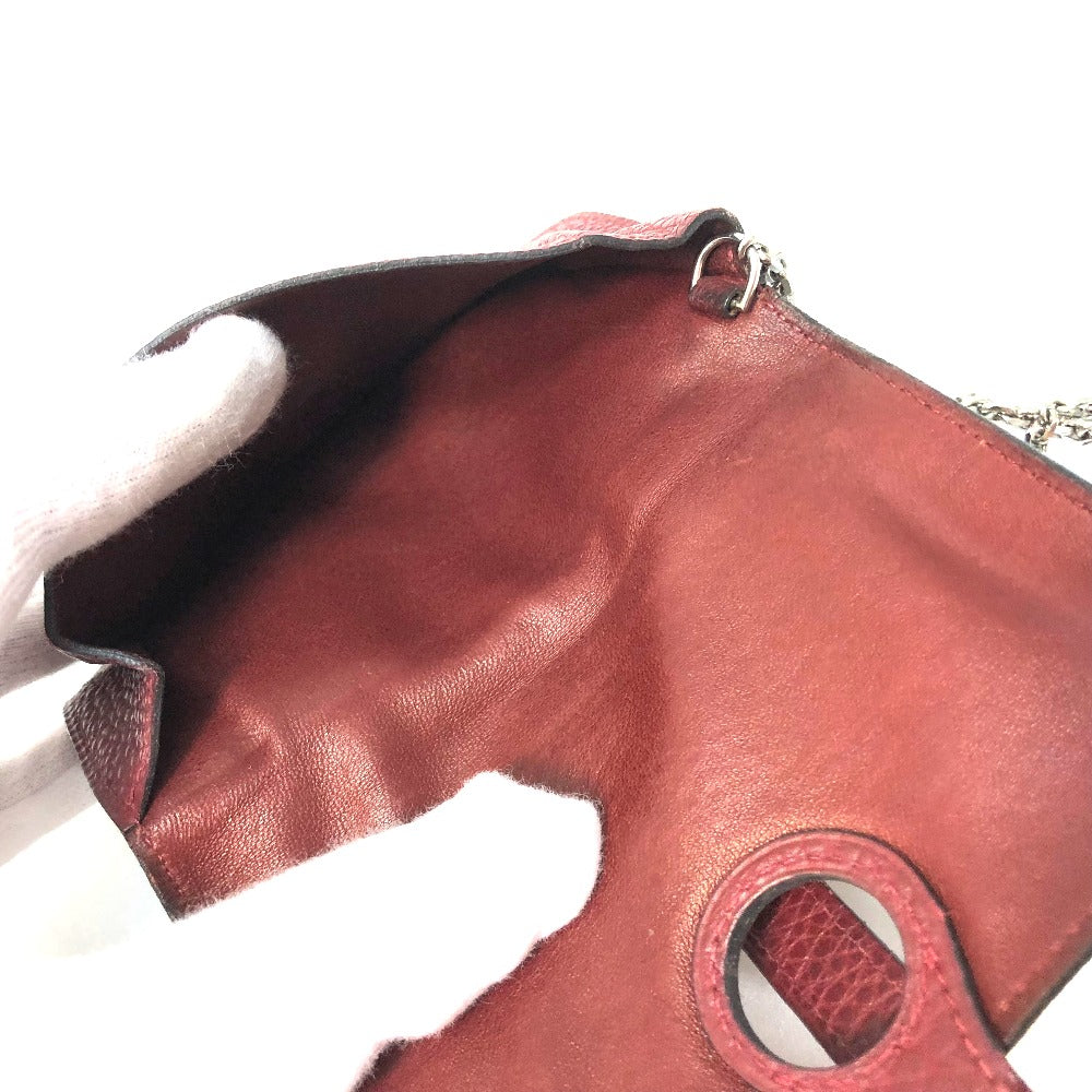 HERMES Dogon Coin Purse Togo Women's Red Rouge Ash