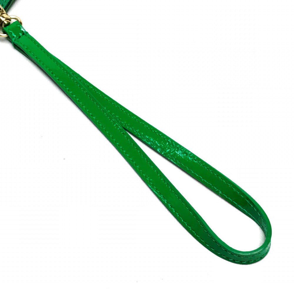 VALENTINO Red Valentino Enamel Clutch Bag with Ribbon Strap, Patent Leather, Green, Women's