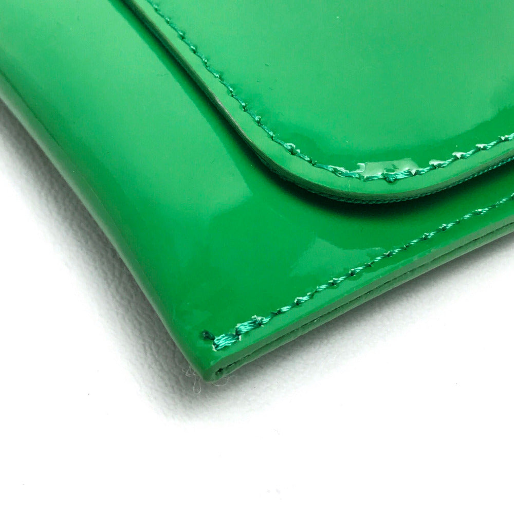 VALENTINO Red Valentino Enamel Clutch Bag with Ribbon Strap, Patent Leather, Green, Women's