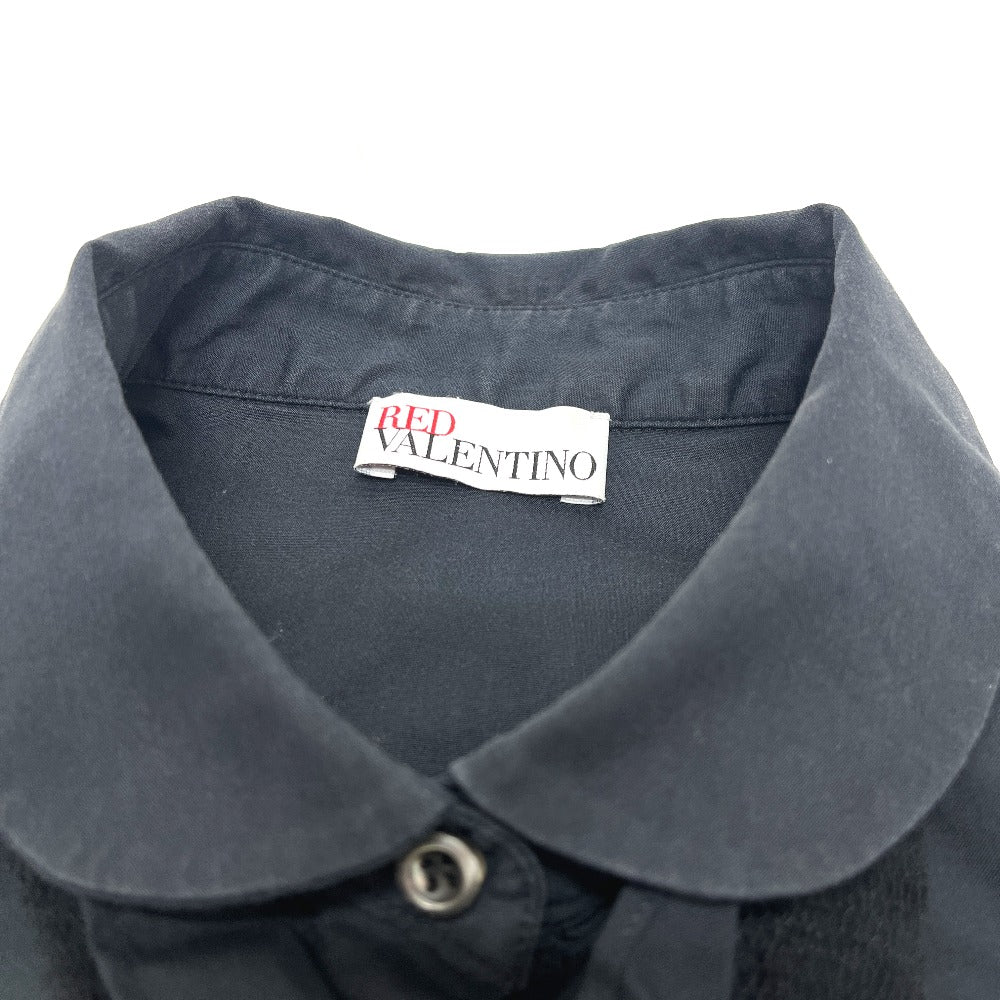 RED VALENTINO レース アパレル ブラウス シャツ トップス パフスリーブ 半袖Ｔシャツ コットン レディース ブラック