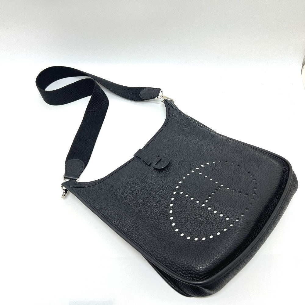 HERMES Evelyn 1GM 백 숄더 크로스 바디 숄더백 Taurillon Clemence 여성용 블랙