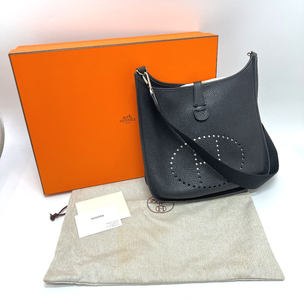 HERMES Evelyn 1GM 백 숄더 크로스 바디 숄더백 Taurillon Clemence 여성용 블랙