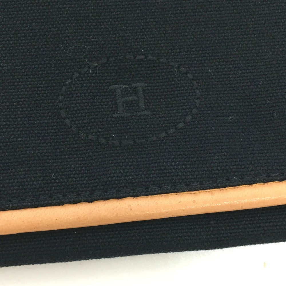 HERMES ボリード コットントラベルポーチ 三つ折り ポーチ キャンバス ユニセックス ブラック - brandshop-reference